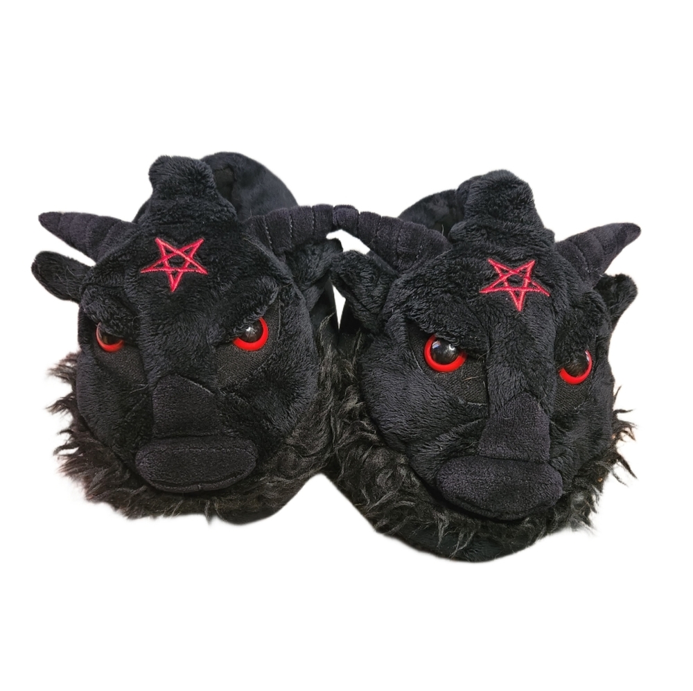 Kreeptures Black Baphomet Slippers